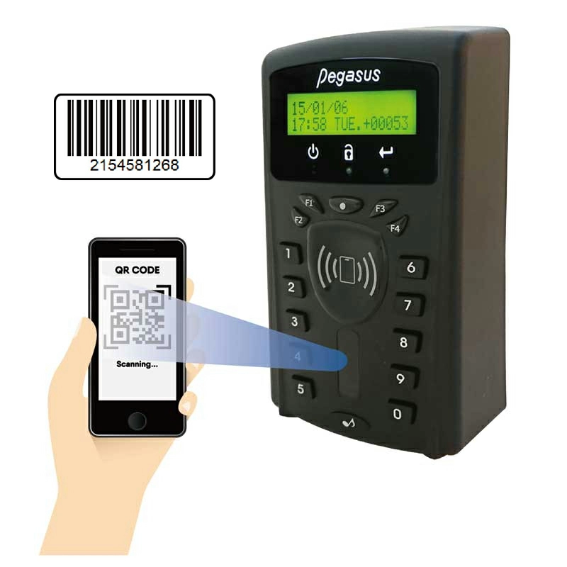 QR Code(Barcode)&amp; RFID門禁考勤樓控感應讀卡機